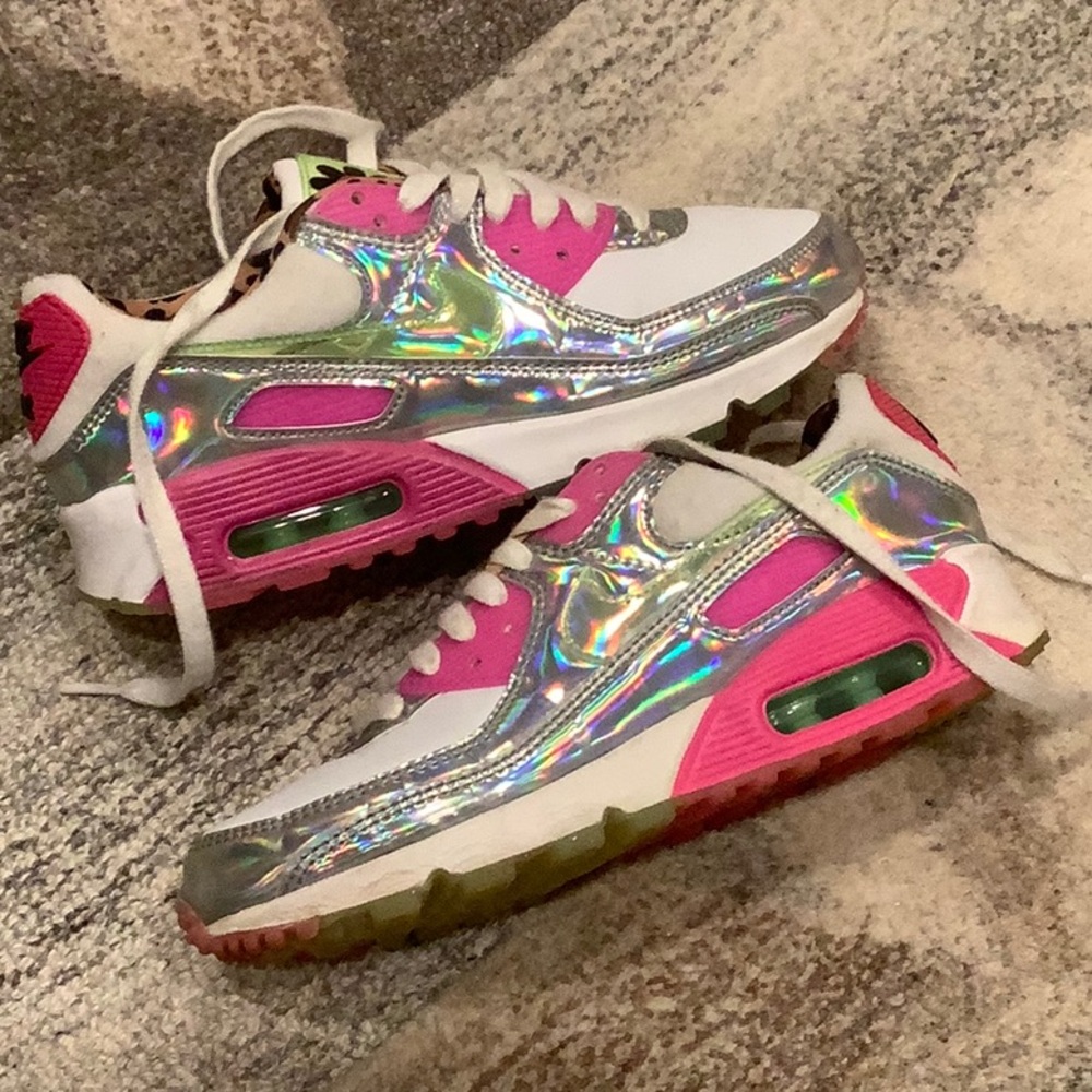 Nike Pink and Holographic Women's Sneakers